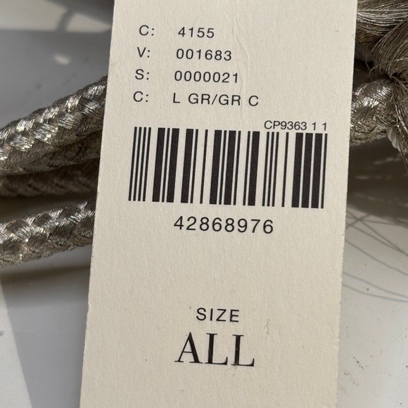 Anthropologie Louise Knot Silver Braided Belt NWT - Picture 3 of 3